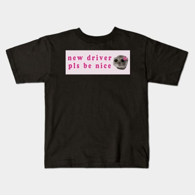sad hamster driver Kids T-Shirt by rysiupol